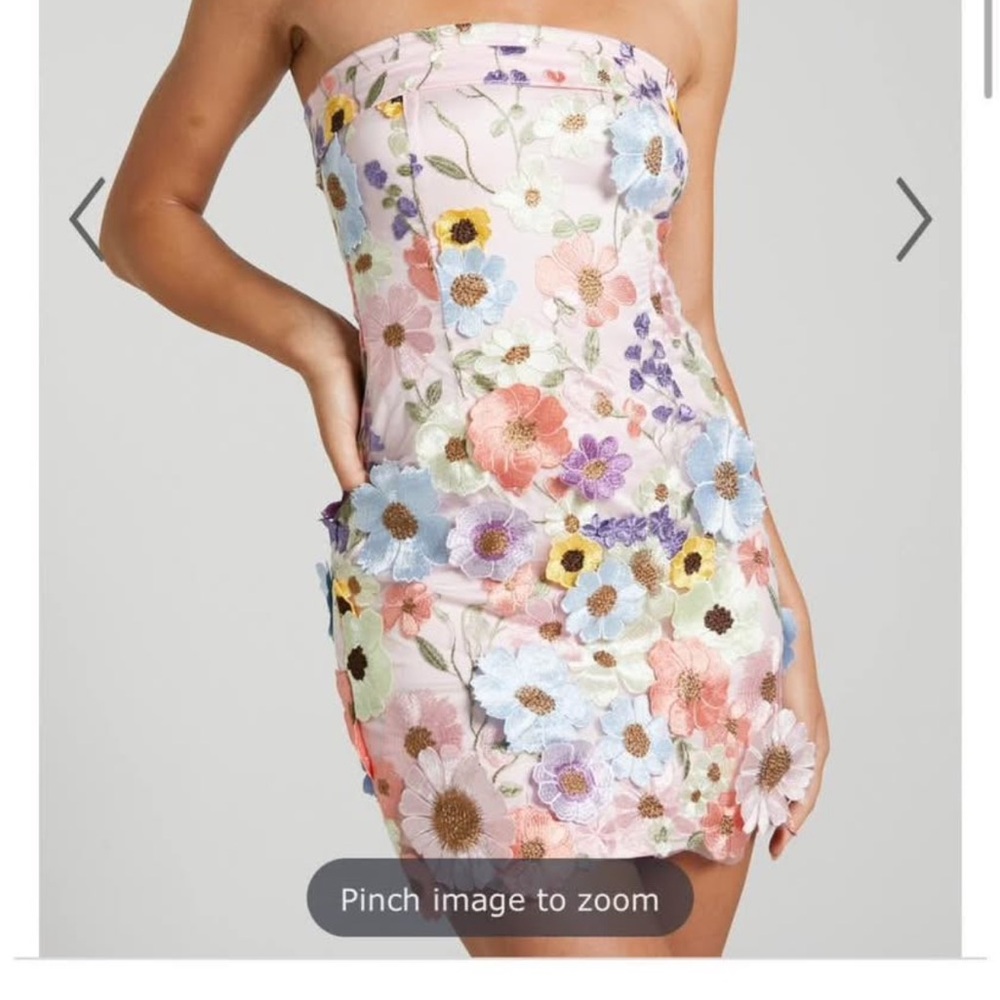Floral Strapless Dress